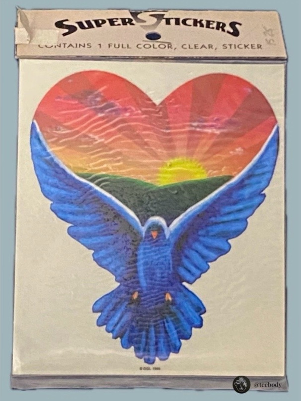 VTG 1995 Grateful Dead Blue Dove Heart Sticker NOS Sealed Carded